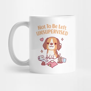 Cute Beagle Dog Not To Be Left Unsupervised Funny Mug